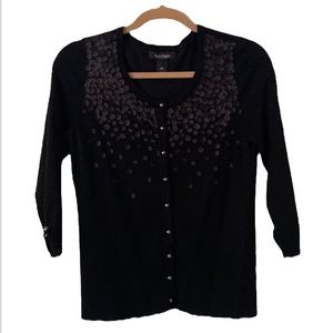 WHBM Snap Button 3/4 Sleeve Cardigan